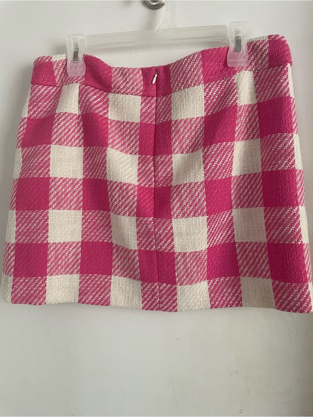 Pink and White Gingham Mini Skirt with Gold Button Detail New w/o Tag - Picture 2 of 6